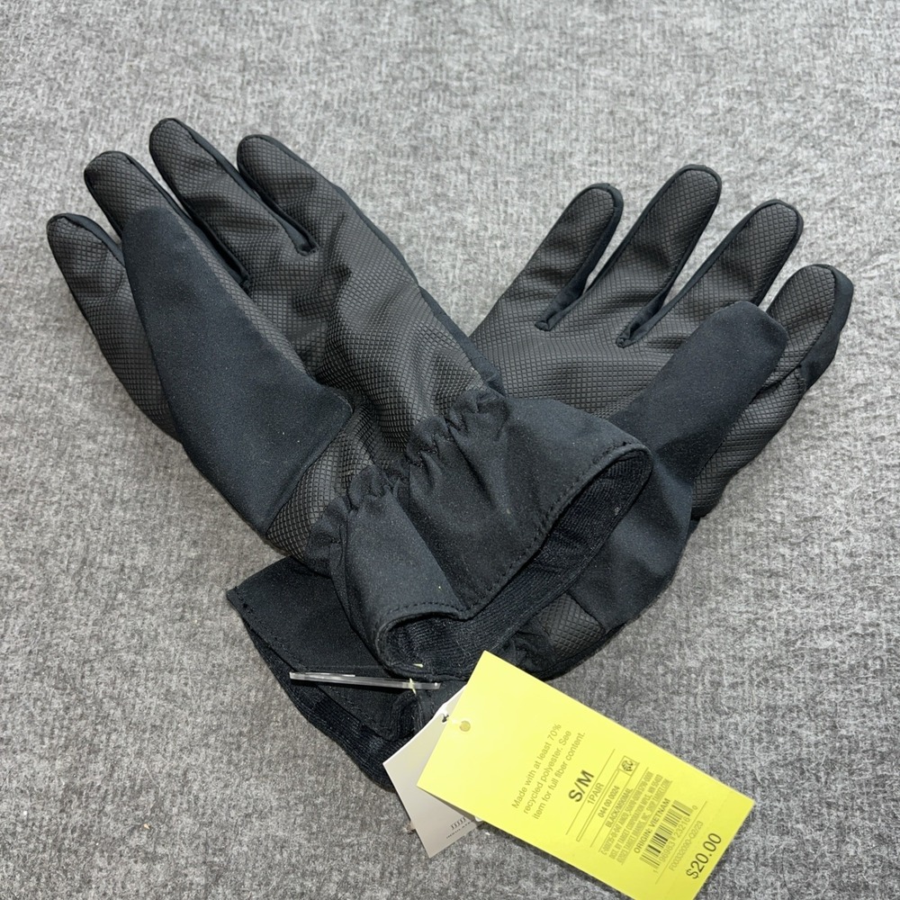 All In Motion Snow Sport Gloves Men's S/M Black Wrist Straps Waterproof